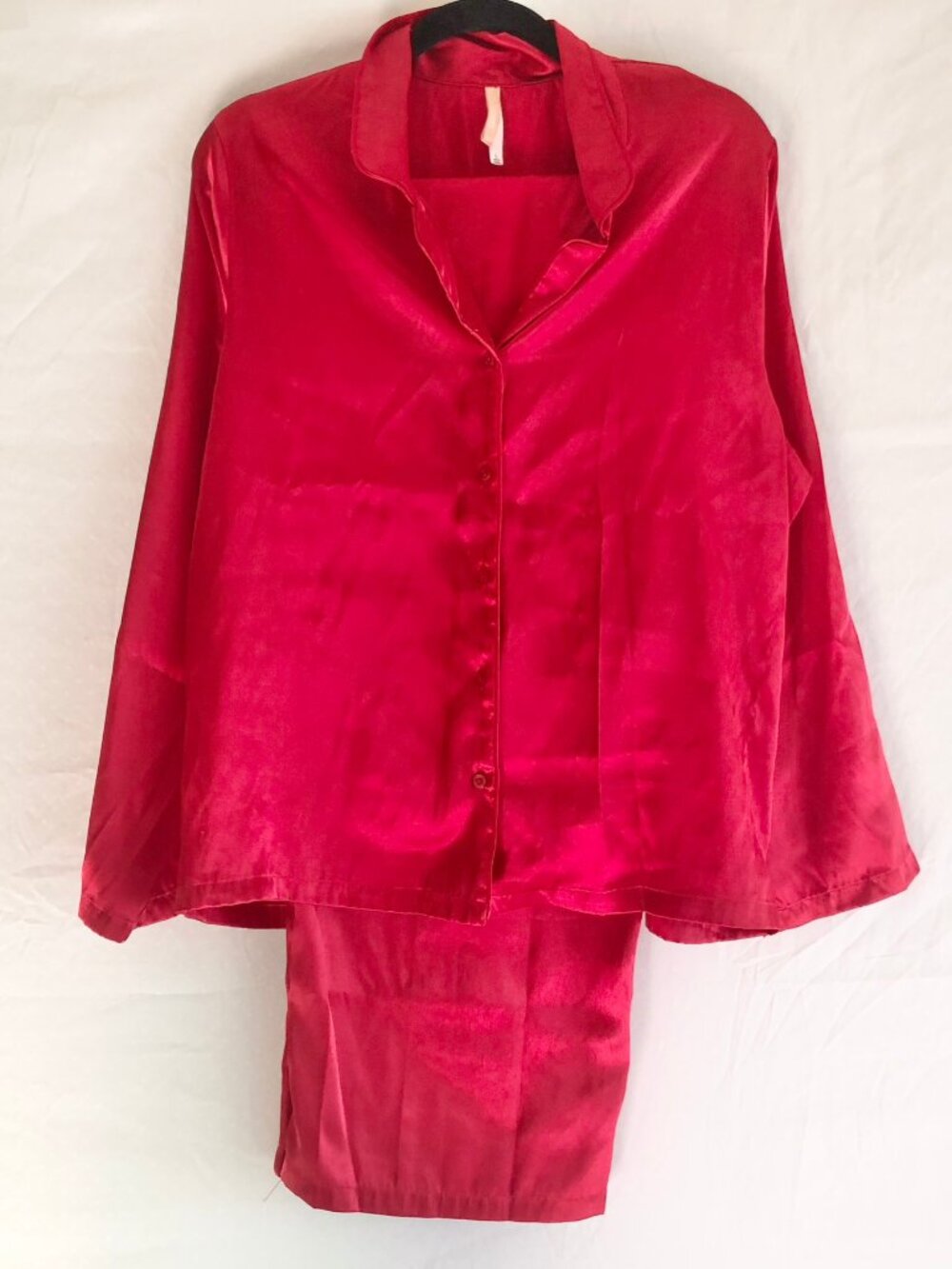 Gilligan & O'Malley Red Satin Pajama's 2 Piece Set Size L